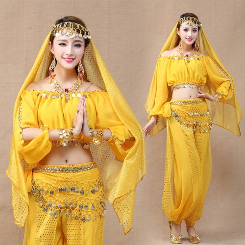 Red royal blue yellow turquoise Stage Performance Oriental Belly Dancing Clothes Bellydance Costume Stage & Dance Wear for Women